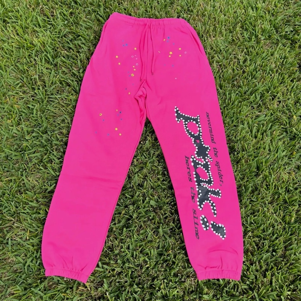 Sp5der P*NK SweatPants Size Small